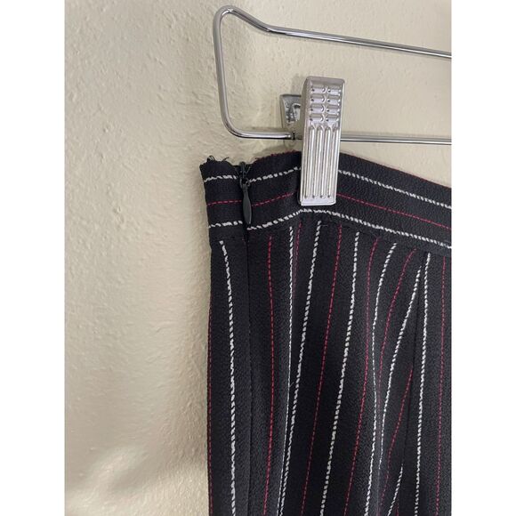 High Rise Size Small White & Red Pin Stripe Wide Leg Dress Pant Office Academia - Picture 4 of 5